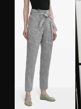 Express Paperbag Ankle High Rise Pants Sz 0R XS 0 Linen